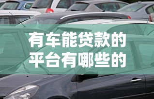 有车能贷款的平台有哪些的话，可以看看这8个不看负债和征信的口子