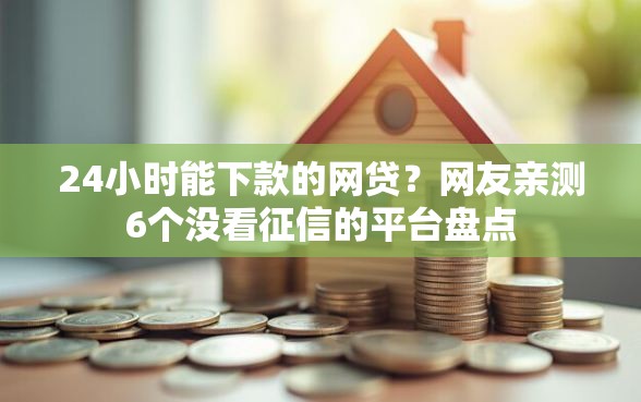 24小时能下款的网贷？网友亲测6个没看征信的平台盘点