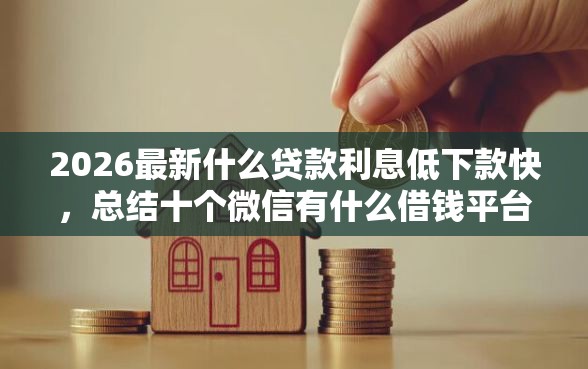 2026最新什么贷款利息低下款快，总结十个微信有什么借钱平台！