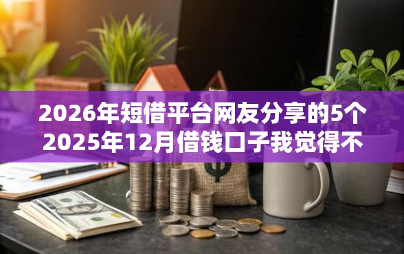 2026年短借平台网友分享的5个2025年12月借钱口子我觉得不错！