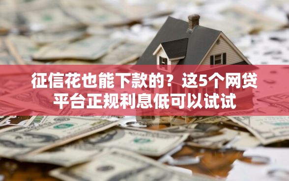 征信花也能下款的？这5个网贷平台正规利息低可以试试
