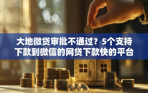大地微贷审批不通过？5个支持下款到微信的网贷下款快的平台