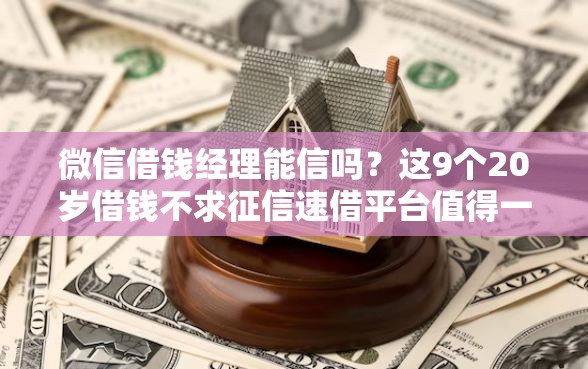微信借钱经理能信吗？这9个20岁借钱不求征信速借平台值得一试