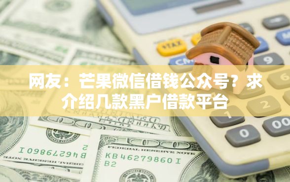 网友：芒果微信借钱公众号？求介绍几款黑户借款平台