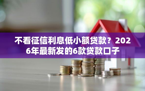 不看征信利息低小额贷款？2026年最新发的6款贷款口子