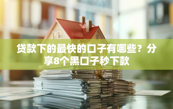 贷款下的最快的口子有哪些？分享8个黑口子秒下款
