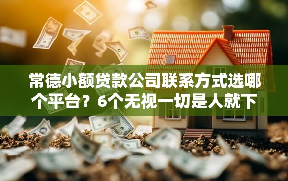 常德小额贷款公司联系方式选哪个平台？6个无视一切是人就下款平台推荐