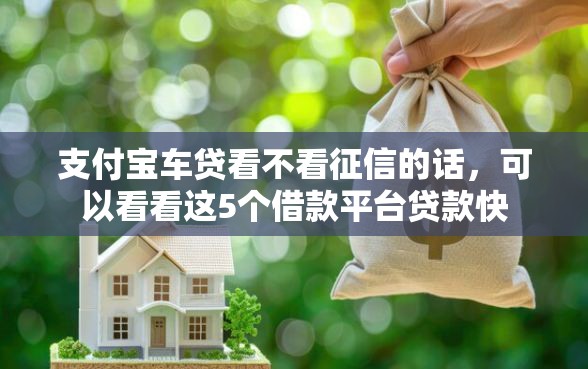支付宝车贷看不看征信的话，可以看看这5个借款平台贷款快
