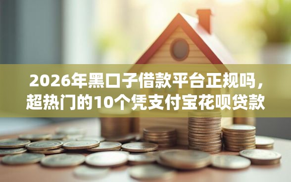 2026年黑口子借款平台正规吗，超热门的10个凭支付宝花呗贷款的app推荐