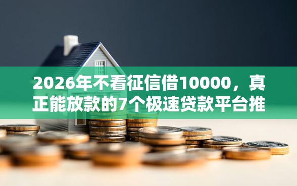 2026年不看征信借10000，真正能放款的7个极速贷款平台推荐