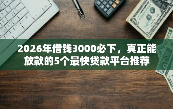 2026年借钱3000必下，真正能放款的5个最快贷款平台推荐
