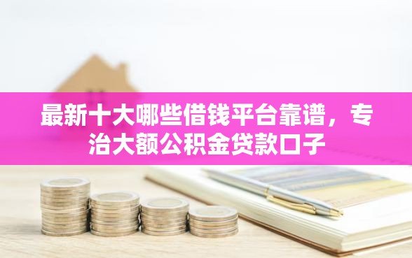 最新十大哪些借钱平台靠谱，专治大额公积金贷款口子
