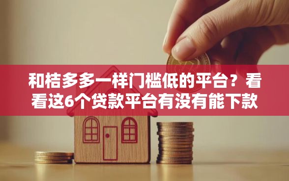 和桔多多一样门槛低的平台？看看这6个贷款平台有没有能下款的