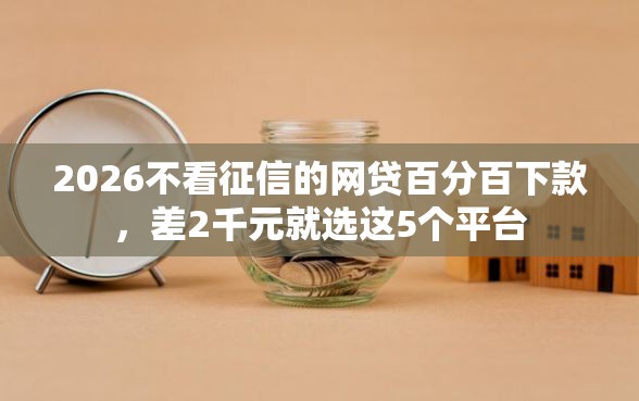 2026不看征信的网贷百分百下款，差2千元就选这5个平台