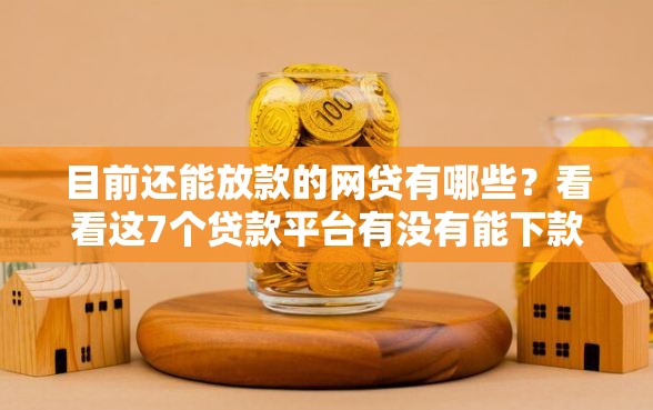 目前还能放款的网贷有哪些？看看这7个贷款平台有没有能下款的