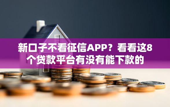 新口子不看征信APP？看看这8个贷款平台有没有能下款的