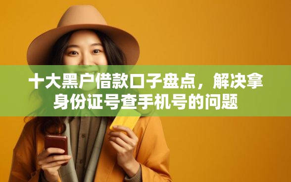十大黑户借款口子盘点，解决拿身份证号查手机号的问题