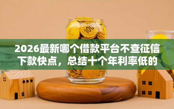 2026最新哪个借款平台不查征信下款快点，总结十个年利率低的网贷平台！