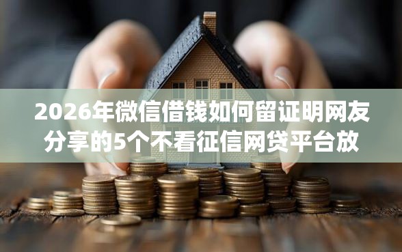 2026年微信借钱如何留证明网友分享的5个不看征信网贷平台放款快的app我觉得不错！