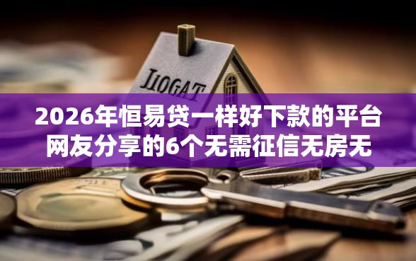 2026年恒易贷一样好下款的平台网友分享的6个无需征信无房无车能借钱的贷款平台我觉得不错！