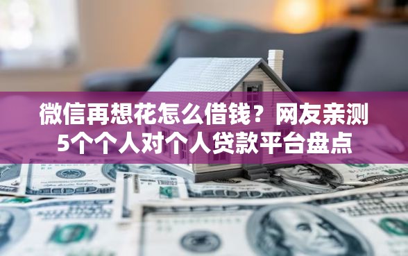微信再想花怎么借钱？网友亲测5个个人对个人贷款平台盘点