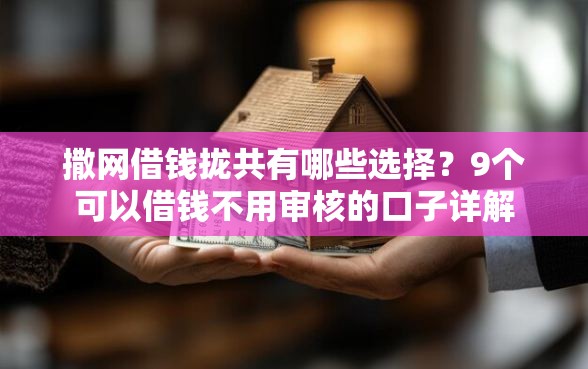 撒网借钱拢共有哪些选择？9个可以借钱不用审核的口子详解