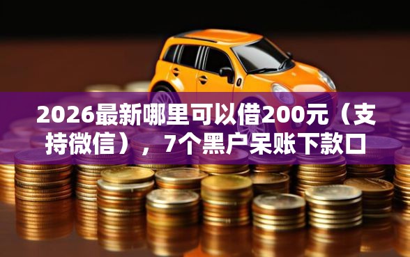2026最新哪里可以借200元（支持微信），7个黑户呆账下款口子无私分享