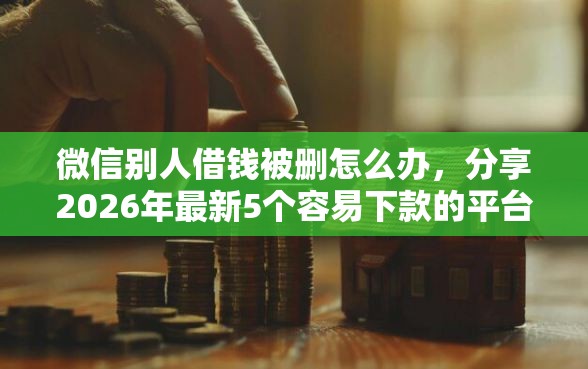 微信别人借钱被删怎么办，分享2026年最新5个容易下款的平台