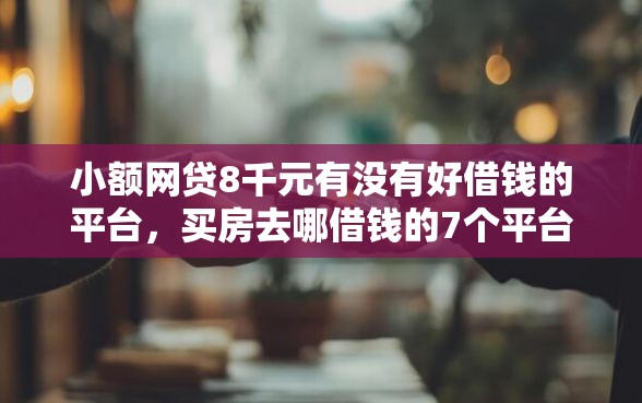 小额网贷8千元有没有好借钱的平台，买房去哪借钱的7个平台介绍