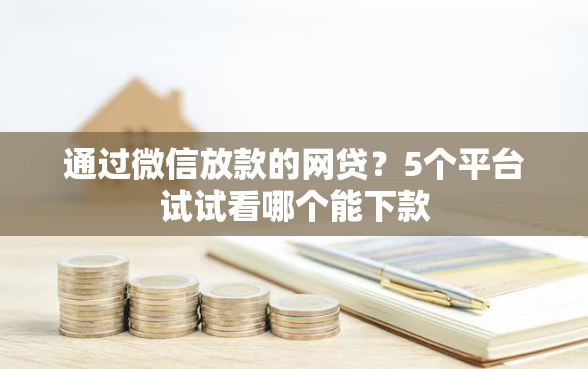 通过微信放款的网贷？5个平台试试看哪个能下款