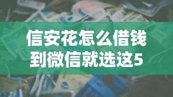信安花怎么借钱到微信就选这5个1千元公积金贷款平台