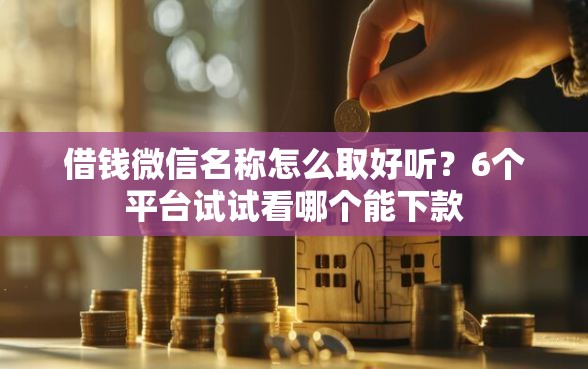 借钱微信名称怎么取好听？6个平台试试看哪个能下款