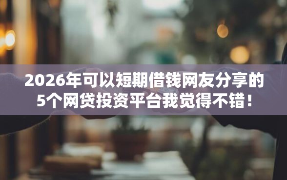 2026年可以短期借钱网友分享的5个网贷投资平台我觉得不错！