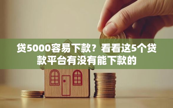 贷5000容易下款？看看这5个贷款平台有没有能下款的