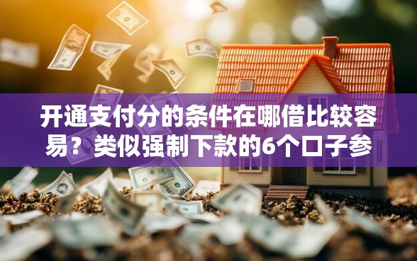 开通支付分的条件在哪借比较容易？类似强制下款的6个口子参考
