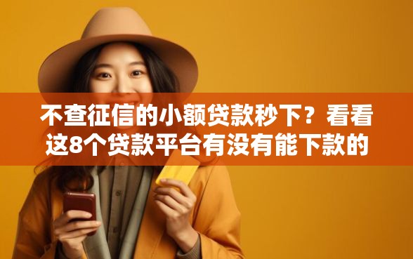 不查征信的小额贷款秒下？看看这8个贷款平台有没有能下款的