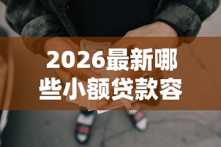 2026最新哪些小额贷款容易下款（支持微信），5个最早的网贷平台无私分享