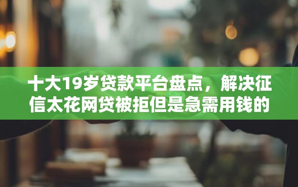 十大19岁贷款平台盘点，解决征信太花网贷被拒但是急需用钱的问题
