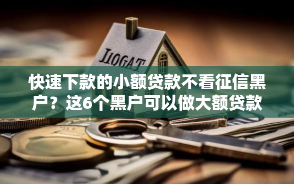 快速下款的小额贷款不看征信黑户？这6个黑户可以做大额贷款软件值得一试