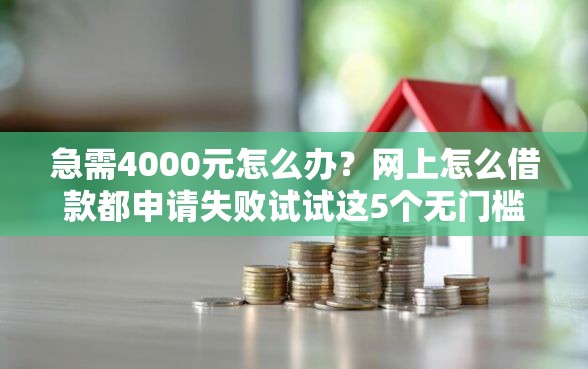 急需4000元怎么办？网上怎么借款都申请失败试试这5个无门槛平台