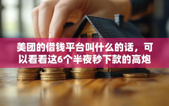 美团的借钱平台叫什么的话，可以看看这6个半夜秒下款的高炮口子