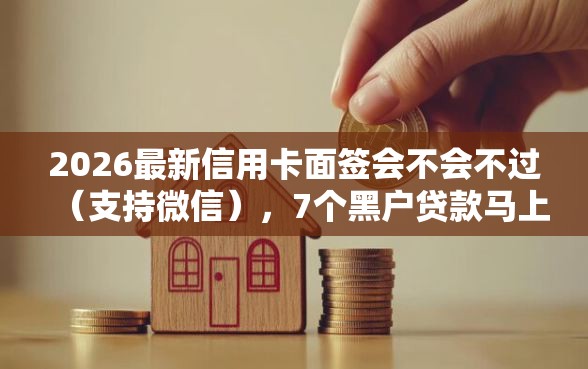 2026最新信用卡面签会不会不过（支持微信），7个黑户贷款马上下款的口子无私分享
