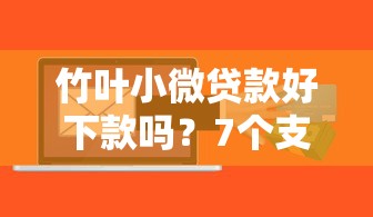 竹叶小微贷款好下款吗？7个支持下款到微信的不看负债的网贷软件
