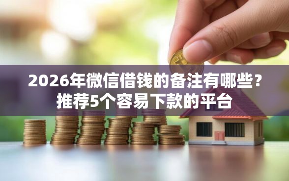 2026年微信借钱的备注有哪些？推荐5个容易下款的平台