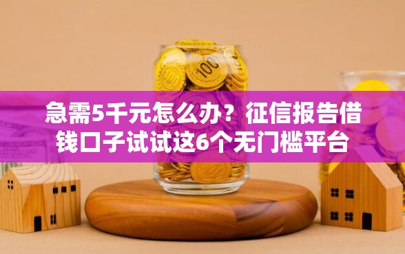 急需5千元怎么办？征信报告借钱口子试试这6个无门槛平台