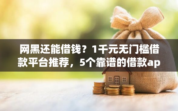 网黑还能借钱？1千元无门槛借款平台推荐，5个靠谱的借款app盘点