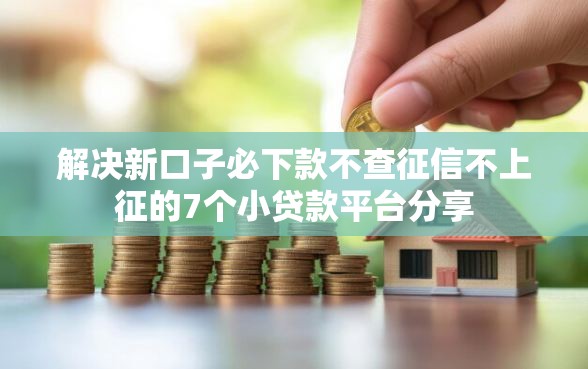 解决新口子必下款不查征信不上征的7个小贷款平台分享