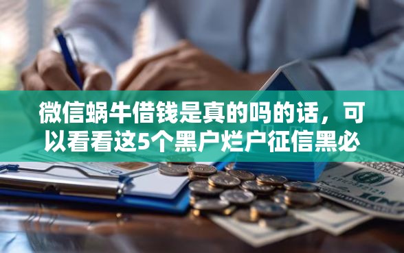 微信蜗牛借钱是真的吗的话，可以看看这5个黑户烂户征信黑必下款的口子