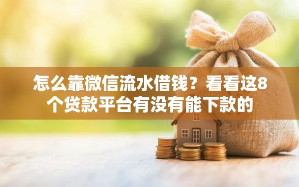 怎么靠微信流水借钱？看看这8个贷款平台有没有能下款的