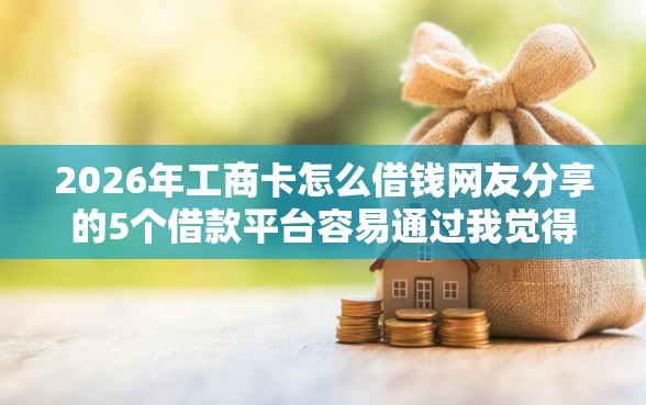 2026年工商卡怎么借钱网友分享的5个借款平台容易通过我觉得不错！